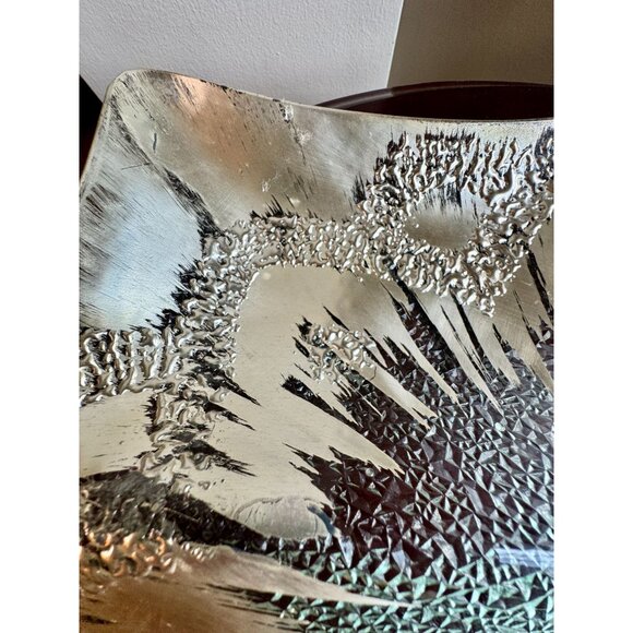 Mid-Century Modern Silver Burst Acrylic Platter Serving Tray Vintage 1960s-1970s - Picture 13 of 13